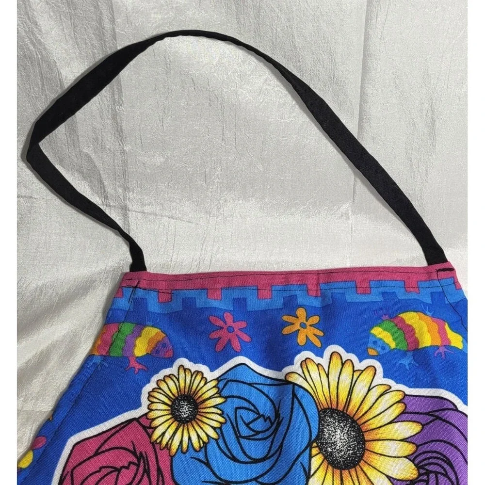 Mandil Mexican Frida Cartoon Character Otomi Cotton Apron w/ Pocket Pattern #4